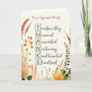 Cartão Apreciação do Padre Clergy Obrigados Acróticos