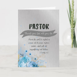 Cartão Apreciação do Pastor com Verso Bíblia