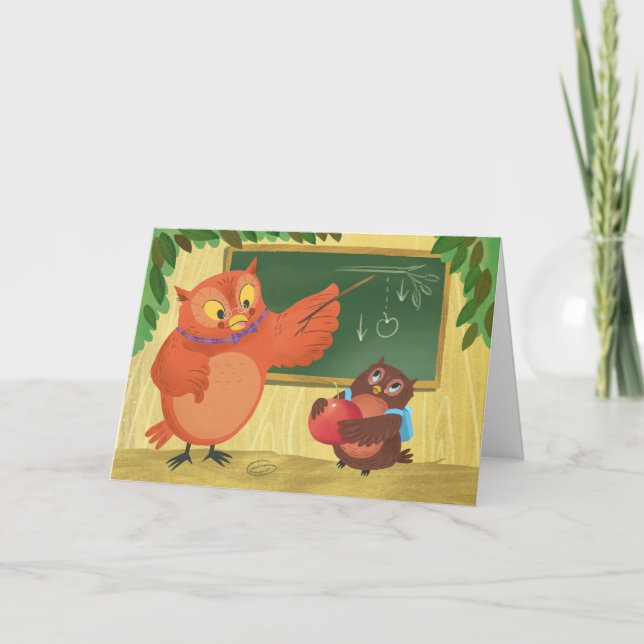 Cartão Apreciação do Professor Owl (Frente)