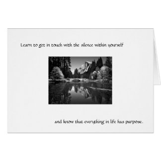 Cartão Aprenda obter em contacto com o silêncio…