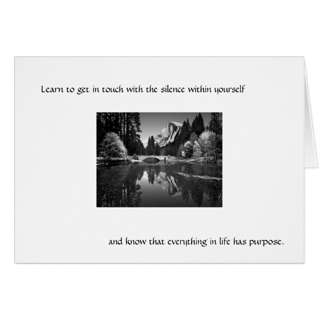 Cartão Aprenda obter em contacto com o silêncio… (Frente horizontal)