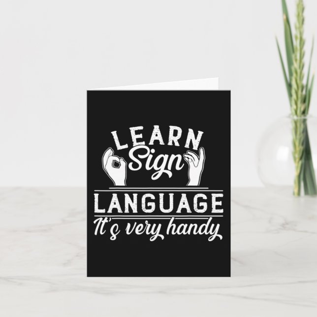Cartão Aprender a Linguagem de Sinais Professores ASL Sen (Frente)