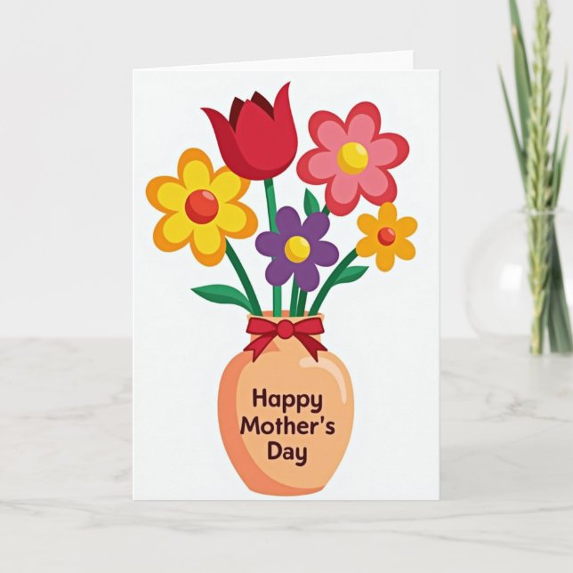 Cartão Apricot Vase Mothers Day Card (Frente)