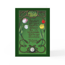 April Art Nouveau Aniversário com Tulipas