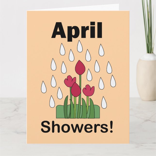 Cartão April Showers Pink Daisy Flower Floral (Frente)