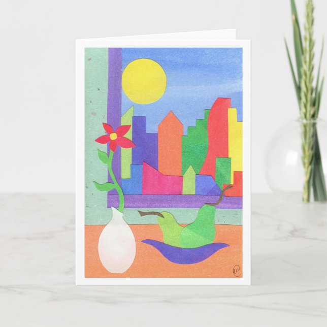 Cartão Apronte para o primavera (Frente)