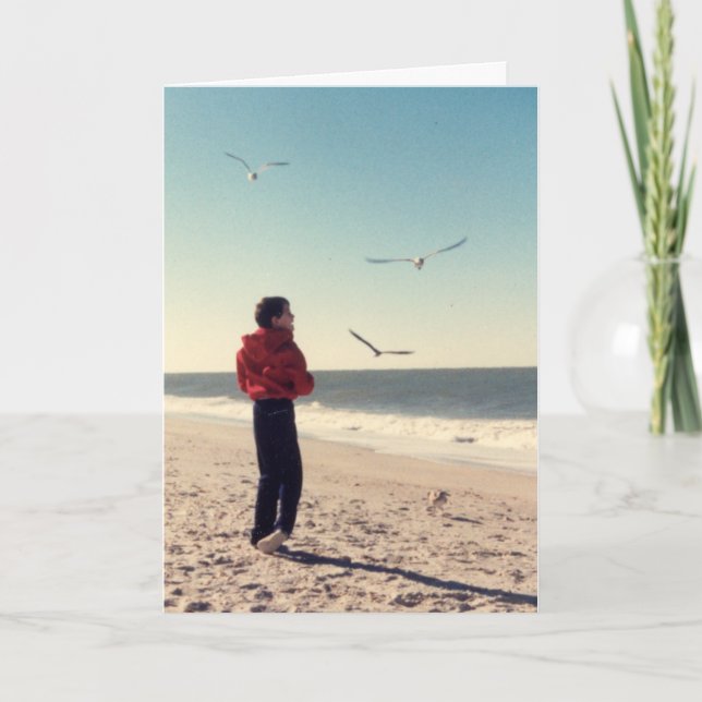 Cartão Aproveitando a praia (Frente)