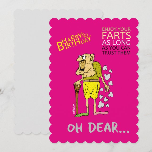 Cartão Aproveite a saudação de aniversário do seu velho p (Frente/Verso)