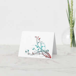 Cartão Aqua and Red Notecard
