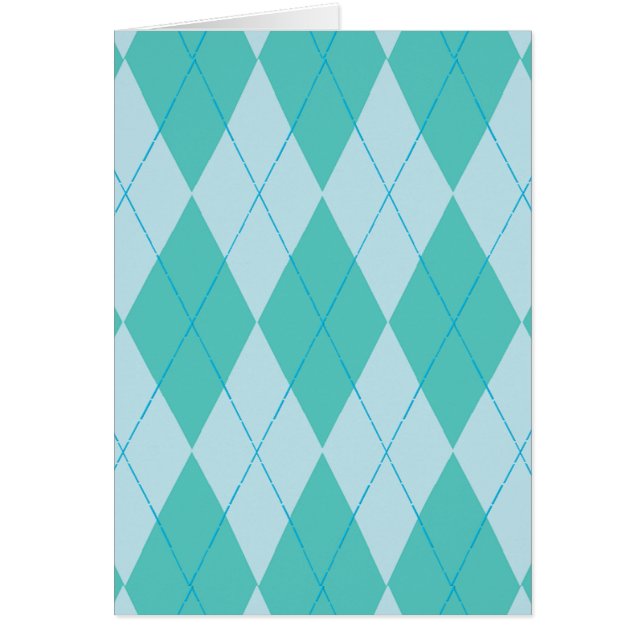 Cartão Aqua Argyle (Frente)