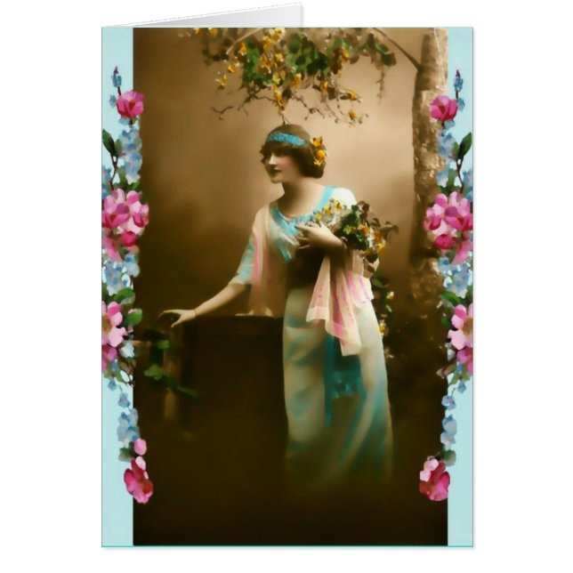 Cartão Aqua do vintage (Frente)