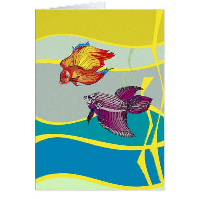 Cartão Aqua Sparing Betta Fish (Frente)