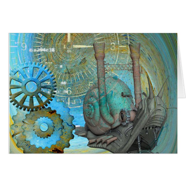 Cartão Aqua Steam Snail Traveler (Frente Horizontal)