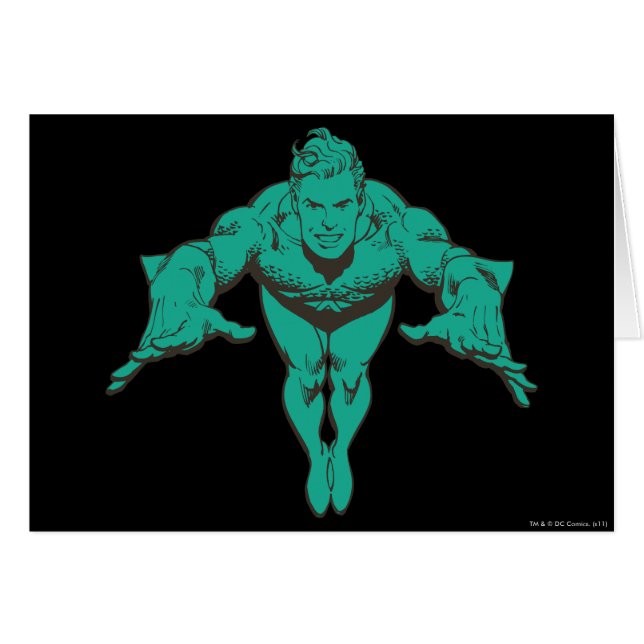 Cartão Aquaman Pulmando Para Frente - Teal (Frente Horizontal)