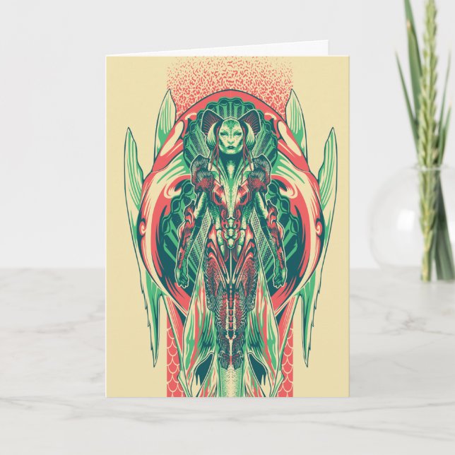 Cartão Aquaman | Rainha Pescador Art Nouveau (Frente)
