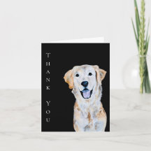 Aquarela Cachorro Golden Retriever Obrigado