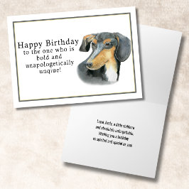 Cartão Aquarela Dachshund Feliz Aniversário