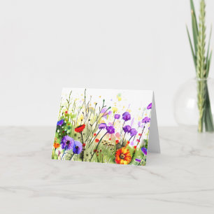 Cartão Aquarela de flores silvestres da primavera persona
