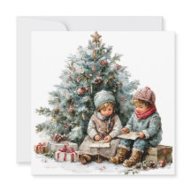 Aquarela de Natal Infantil Vintage