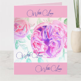 Cartão Aquarela de Rosa Rosa Flor de Lilás Floral