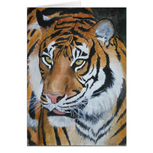 Cartão Aquarela do tigre