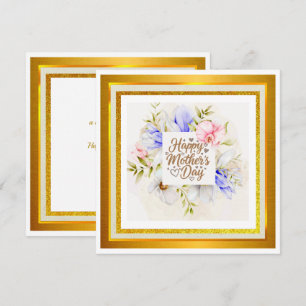 Cartão Aquarela Feliz Dia das Mães – Floral Elegante