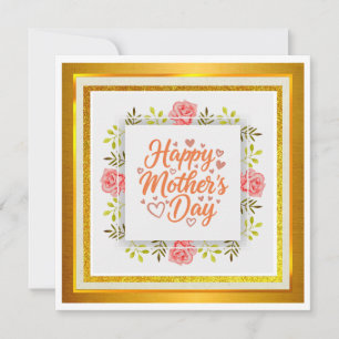 Cartão Aquarela Feliz Dia das Mães – Floral Elegante
