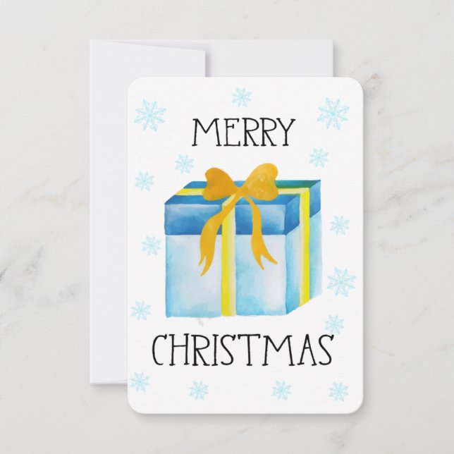 Cartão Aquarela Feliz Natal (Frente)