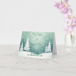 Cartão Aquarela Feliz Natal e Feliz ano novo