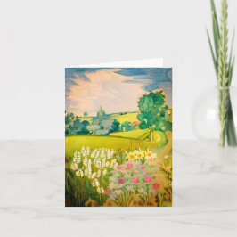Cartão Aquarela floral campestre personalizável