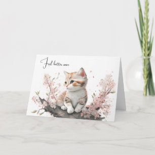 Cartão Aquarela Kitten Fica Bem Em Breve