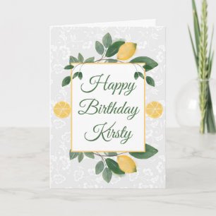 Cartão Aquarela Limões Sicilianos Feliz Aniversário