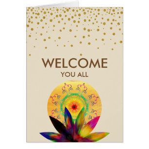 Cartão Aquarela Lotus Flower Yoga Healing Health
