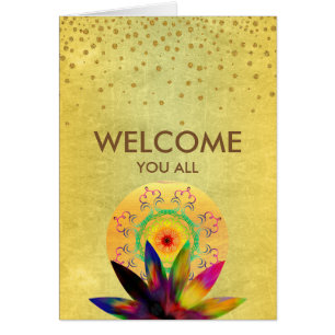 Cartão Aquarela Lotus Flower Yoga Healing Health