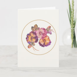 Cartão Aquarela Pensamento Floral de Violeta Carta de Car