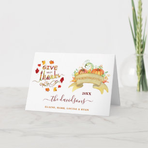 Cartão Aquarela Pumpkins Dá Livre Aos Obrigados