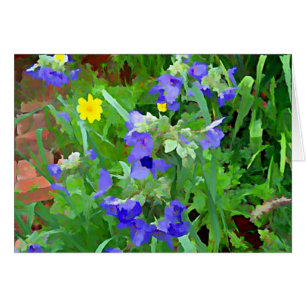 Cartão Aquarela púrpura da placa de jardim da flor