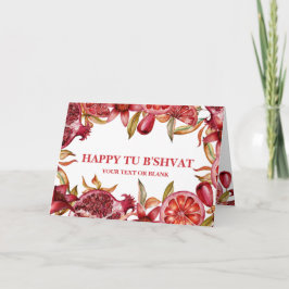 Cartão Aquarela Romã Feliz Tu B'Shevat