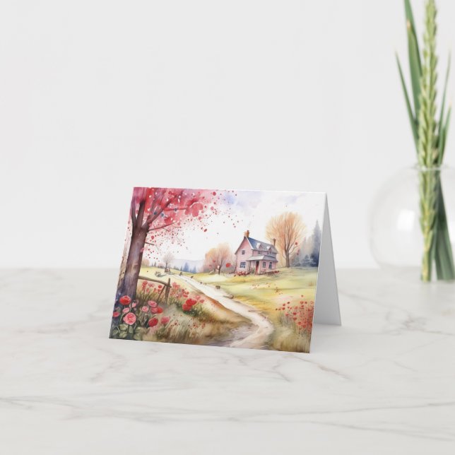 Cartão Aquarela Romântica (Frente)