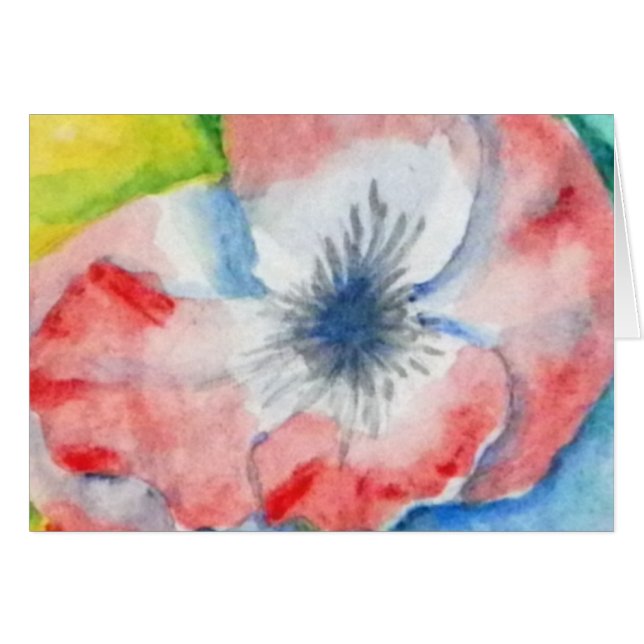 Cartão Aquarela, Sweetpea Flower Art (Frente horizontal)