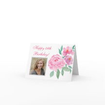 Aquarelas Peonies Feliz 46º aniversário Adicionar 