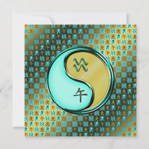 Cartão Aquário e Cavalo Metálico