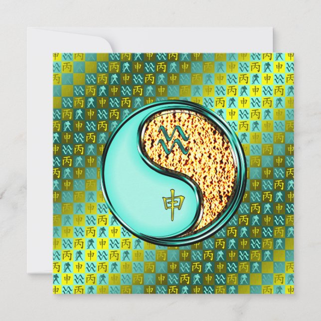 Cartão Aquário e Macaco-Fogo (Frente)