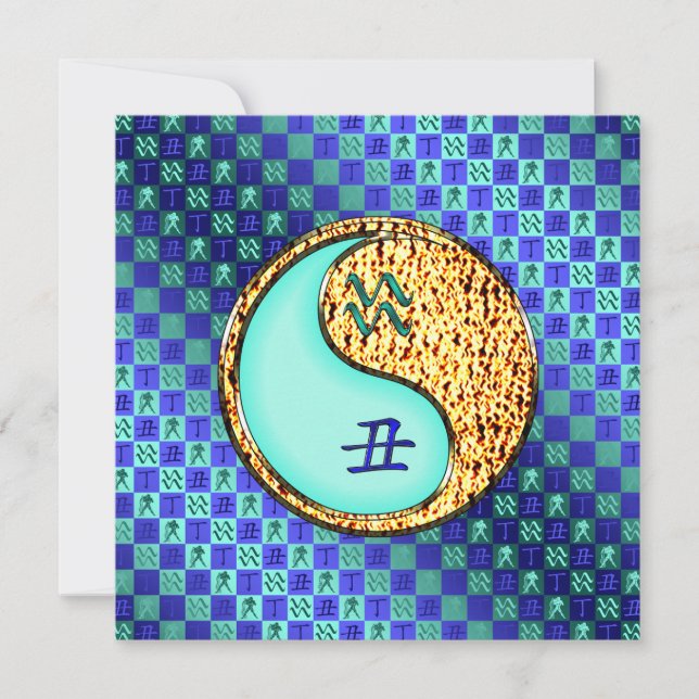 Cartão Aquário e Ox de Fogo (Frente)