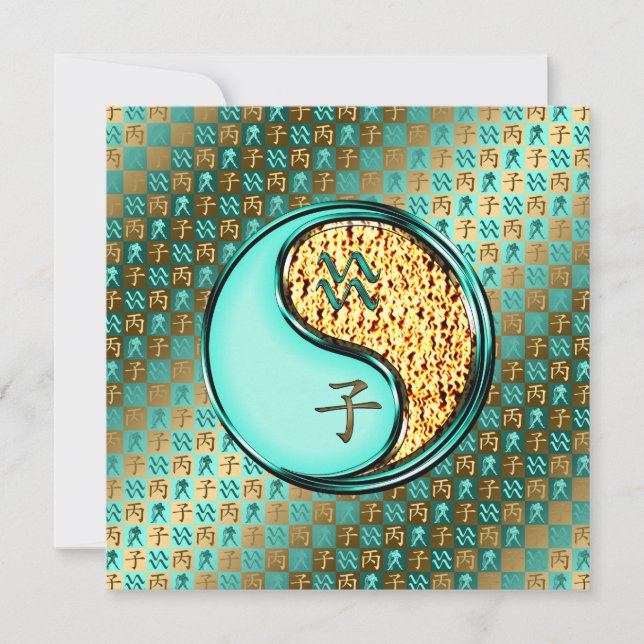 Cartão Aquário e Rato de Fogo (Frente)