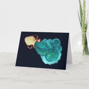 Cartão Aquarius, a arte da astrologia do Bearer da Água
