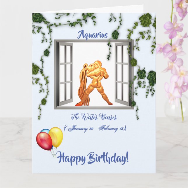 Cart o Aquarius Birthday 20 de janeiro 18 de fevereiro Zazzle