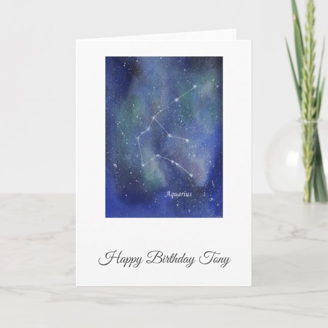 Cartão Aquarius Birthday Card Customizable (Frente)