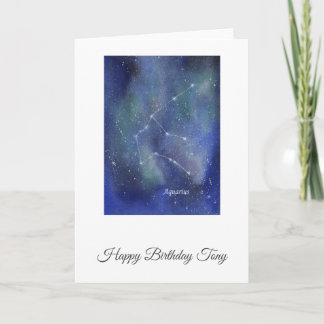 Cartão Aquarius Birthday Card Customizable