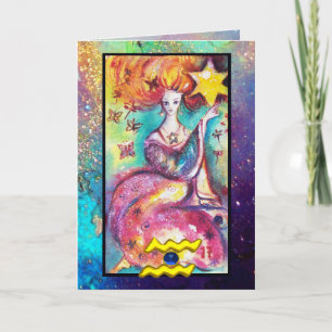 CARTÃO AQUARIUS, ESTRELA TAROT ASTROLOGY ZODIAC ANIVERSÁR